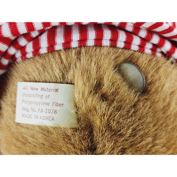 Schmid Teddy Bear w/ Slippers & Night Shirt Large 18" Korea 1984 NO TESTED Vtg - Picture 13 of 16